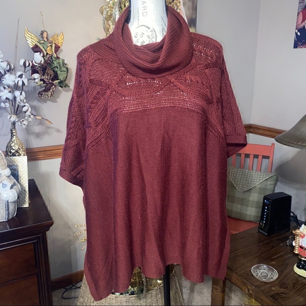 Antonio Melani Burgundy Poncho  